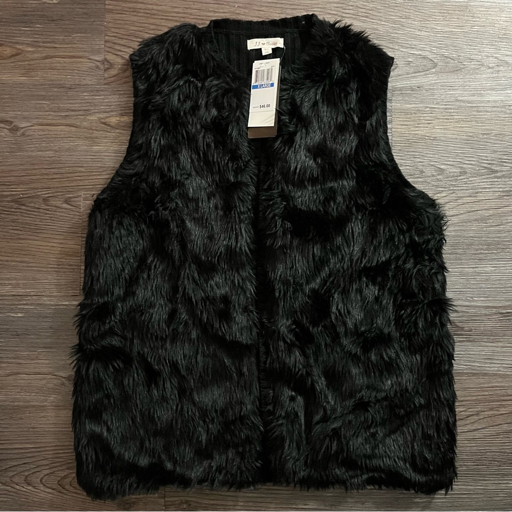 Black Faux Fur Vest